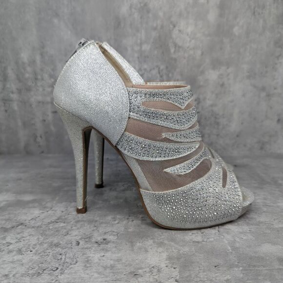 Sparkle Rhinestone Top Moda High Heels Size 6.5 - Picture 1 of 6